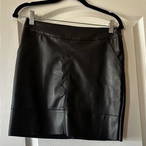 Black Vegan Leather Skirt